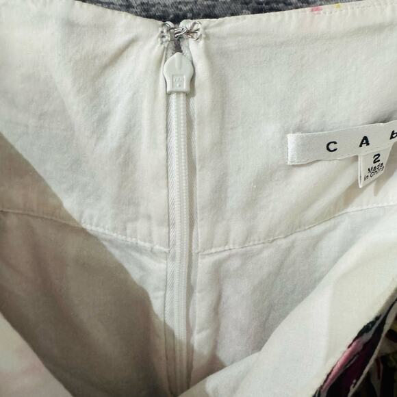 CAbi #469 Floral Afternoon in the Garden A Line Skirt Pleated White Women Size 2 - Picture 8 of 13